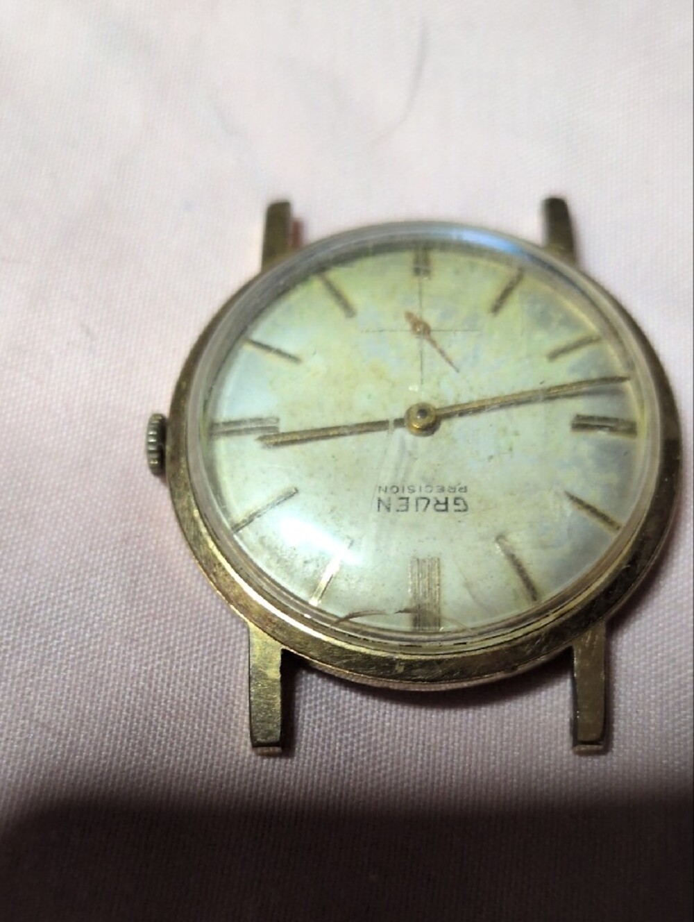 Gruen Precision Vintage Gold Tone Men's Watch Face - Gold - Picture 4 of 8